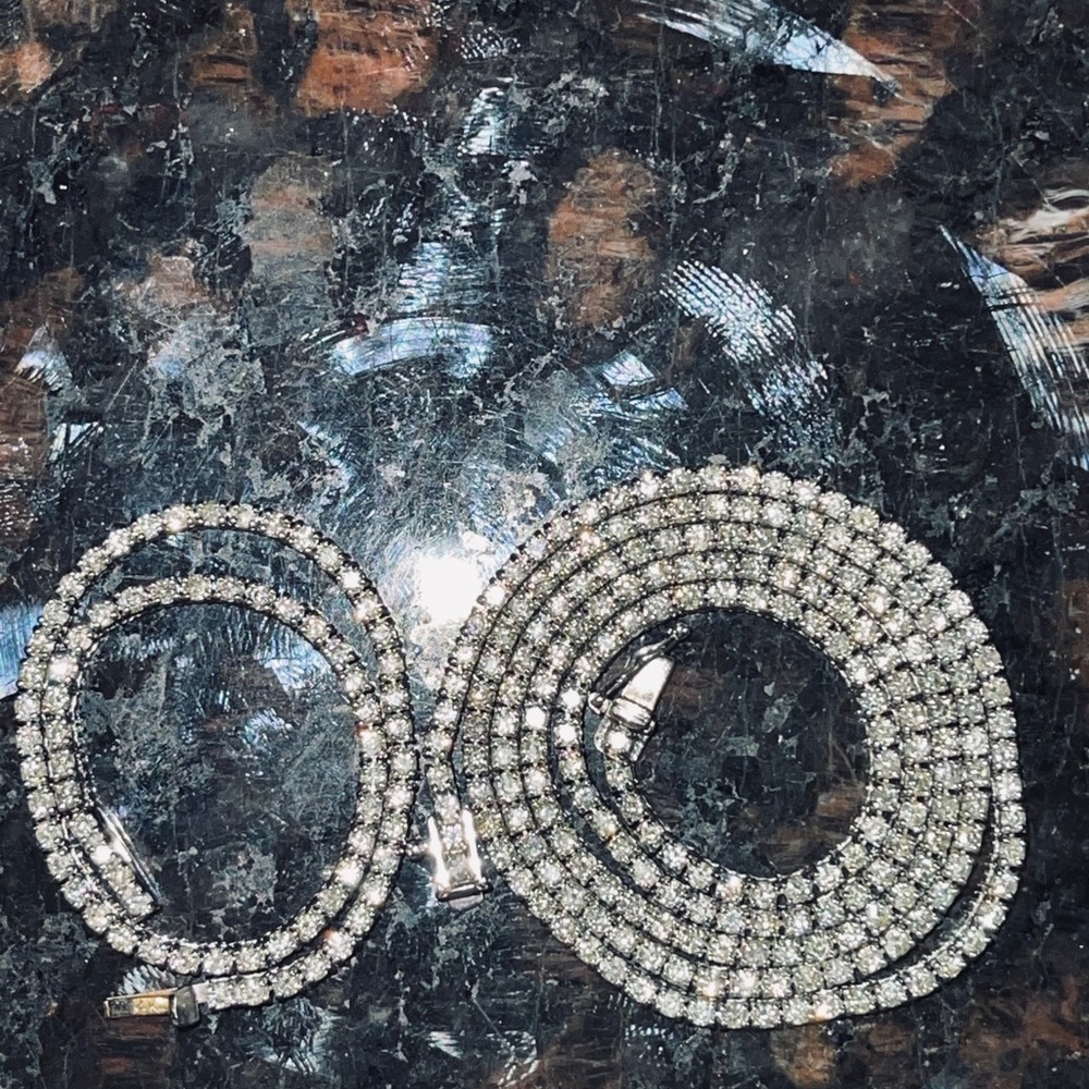 14k white gold 6ct necklace and 2.16ct bracelet